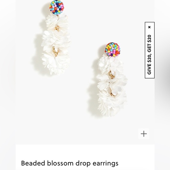 J Crew Beaded Blossom Drop Earrings - Picture 5 of 6
